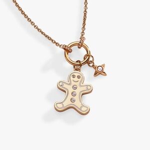 Alex and Ani Shiny Gold Gingerbread Cookie Charm Holiday Necklace NWT